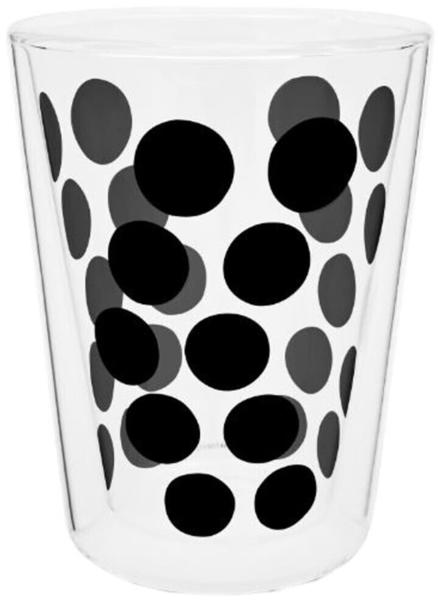 Zak Designs Teeglas Dot Dot doppelwandig 350 ml Glas schwarz