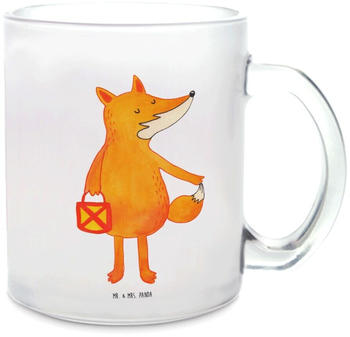 Mr. & Mrs. Panda Glas Teetasse Fuchs Laterne Cäsar Otto Hugo Flaischlen, Sankt Martin, Laternenumzug, Aufmuntern, Teebecher, Füchse