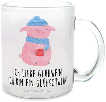 Mr. & Mrs. Panda Glas Teetasse Glühschwein Teeglas, Weihnachtsdeko, Teebecher, Punsch, Glühwein, Wintermotiv, Weihnachten, Weihnachtsmarkt