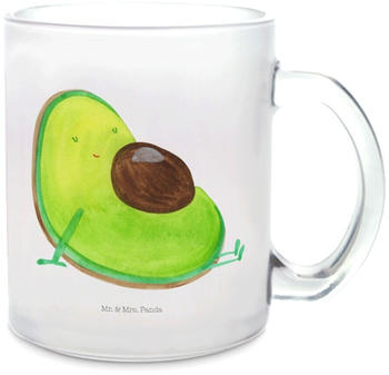Mr. & Mrs. Panda Glas Teetasse Avocado schwanger Teebecher, große Liebe, Schwangerschaft, Tasse mit Henkel, Veggie, Vegan, Gesund
