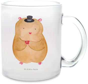 Mr. & Mrs. Panda Glas Teetasse Hamster mit Hut Zauberer, Tiere, gute Laune, Magier, Tasse mit Henkel, Teebecher, süße Tiermotive, Houdini