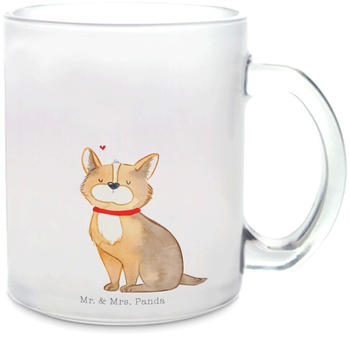 Mr. & Mrs. Panda Glas Teetasse Hund Blume Hundemotiv, Halsband, Tasse mit Henkel, Hunde, Hundebesitzer, Frauchen, Teebecher, Vierbeiner, Sprüche