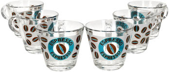 Ritzenhoff & Breker 6er Set Cremona Glas-Espressotasse m. Henkel 60ml blau Becher