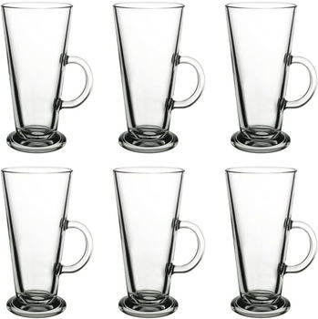 Pasabahce 55163 – Teeglas mit Henkel Columbian XXL, 455ml, für Tee, Latte Macchiato, Irish Coffee, 6er Set