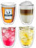 Creano doppelwandiges XXL Thermoglas 400ml, Extra große hitzebeständige Kaffee- & Teegläser oder Latte Macchiato aus Borosilikatglas, 4er Set