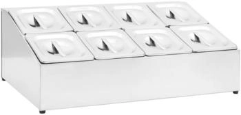 vidaXL Gastronorm-Ständer mit 8 GN 1/6 Behältern Edelstahl (51225)
