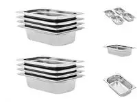 vidaXL Gastronormbeh&auml;lter 8 Stk. GN 1/4 65 mm Edelstahl