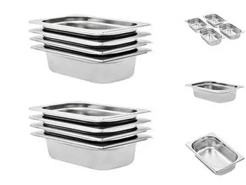 vidaXL Gastronormbeh&auml;lter GN 1/4 65mm Edelstahl 8er-Set (50901)
