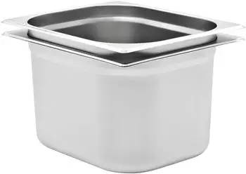vidaXL Gastronormbehälter GN 1/2 200mm, Edelstahl, 2 Stk. (50890)