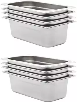 vidaXL Gastronormbehälter GN 1/3 100mm Edelstahl, 8 Stk. (50895)