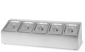 Vertes Gastronorm-Behälter 5x 1/6 GN, Edelstahl, 100mm tief (FD1-GNG16-15)