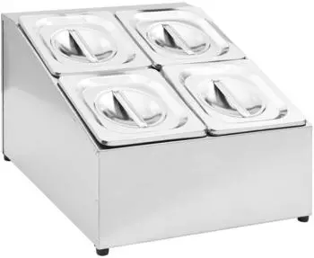 vidaXL Gastronorm-Ständer mit 4 GN 1/6 Behältern, Edelstahl (51223)