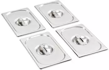 vidaXL Deckel für GN 1/4 Behälter, Edelstahl, 4 Stk. (50905)