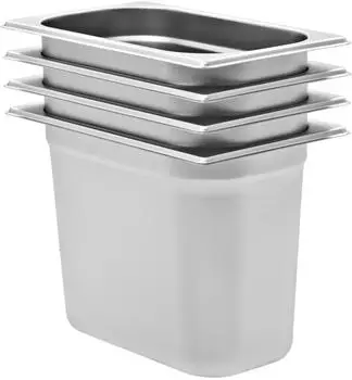 vidaXL Gastronormbehälter GN 1/4 200mm Edelstahl 4er-Set (50904)
