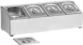 Royal Catering GN-Präsentationsständer 4x GN 1/6 mit Behältern (RCPN 4)