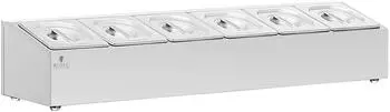 Royal Catering GN-Ständer 6x GN 1/6 mit Behältern und Deckeln, Edelstahl