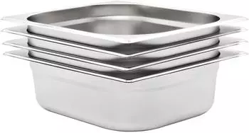 vidaXL Gastronormbehälter GN 1/2, 100mm, Edelstahl, 4 Stk.