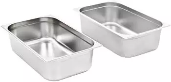 vidaXL Gastronormbehälter GN 1/1 150mm Edelstahl, 2 Stk. (50882)