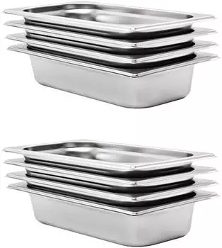vidaXL Gastronormbehälter GN 1/3 65mm Edelstahl, 8 Stk. (50894)