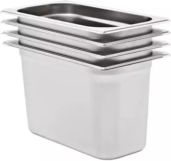 vidaXL Gastronormbehälter GN 1/3 200mm Edelstahl 4er-Set (50897)