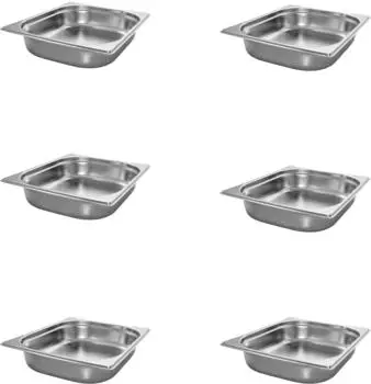 Airbrush-City GN 1/2 Gastronormbehälter Edelstahl 4L 65mm Tiefe, 6er-Set (GN12065)