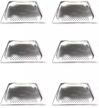 Airbrush-City Gastronormbehälter GN 2/3 gelocht, Edelstahl, 20mm tief, 6er-Set