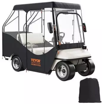 VEVOR Golfwagen Regenabdeckung 4-Personen 420D-Polyester transparent 152x110cm