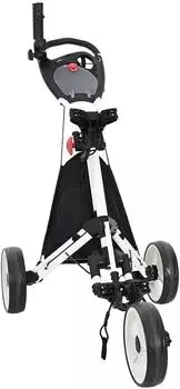 vidaXL Golf-Trolley klappbar, Aluminium, schwarz/weiß (100x69x114cm)