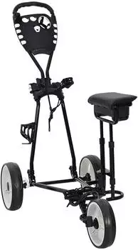 vidaXL Golf-Dolly mit Sitz, Eisen, schwarz/weiß, 100x60x130cm