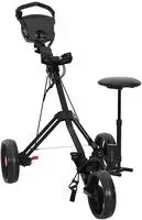 vidaXL Golf-Dolly mit Sitz Schwarz 95 x 69 x 114 cm Eisen