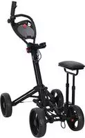 vidaXL Golf-Trolley mit Sitz Schwarz Aluminium Klappbar