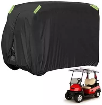 LuxusKollektion Golfwagen-Abdeckung 210D Polyester UV-Schutz 2 Sitze 241x121x167cm