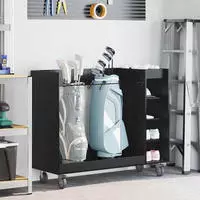vidaXL Golf Schrank Mit Rad Uni Schwarz Eichen-Optik 120 x 45 x 98 cm