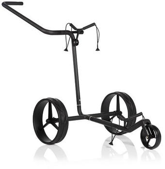 JuCad Carbon Shine 3-wheel Golf Trolley + Tasche, schwarz matt