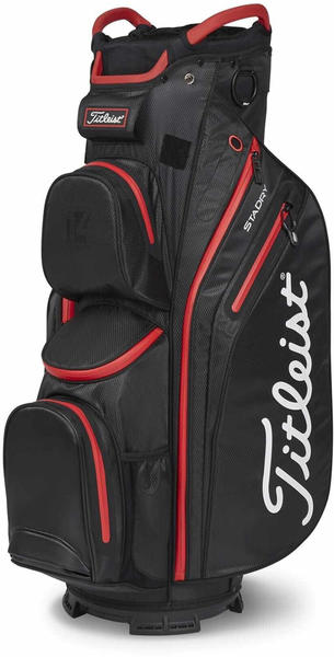 Titleist 14 StaDry Cartbag, schwarz/rot