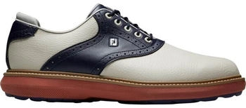 Footjoy Traditions Spikeless Golfschuh creme marineblau ziegelstein