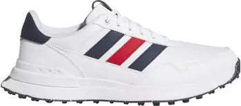 Adidas S2G 26 Leather Spikeless Golf Shoe weiß/navy/rot