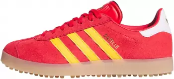 Adidas Gazelle Spikeless Golf Shoe pure ruby / crew yellow / gum