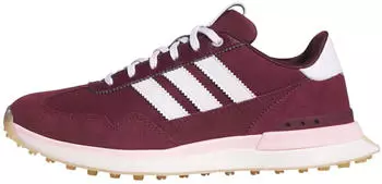 Adidas S2G 26 Leather Spikeless Golf Shoe maroon/cloud white/clear pink