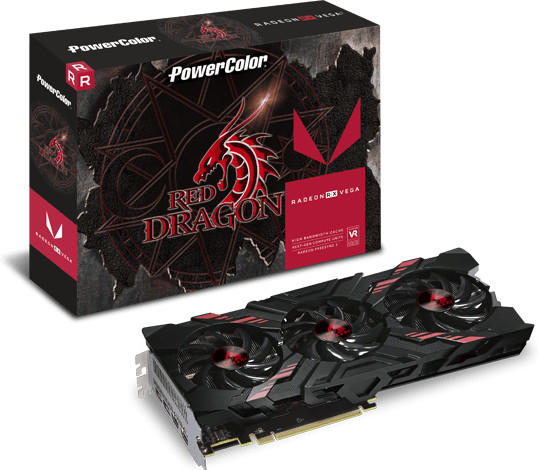 Kühlung & Lüfter & Grafikchip PowerColor Radeon RX Vega 56 Red Dragon 8GB HMB2 Grafikkarte