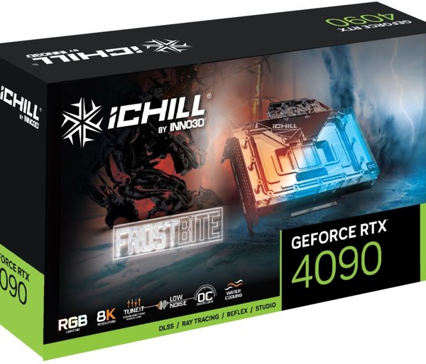 Konnektivität & Kühlung & Lüfter GeForce RTX 4090 iCHILL Frostbite Inno3D GeForce RTX 4090 iCHILL Frostbite