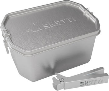Skotti Boks 2,5 Liter inkl. Aluminium Zange Edelstahl silber