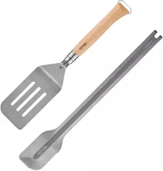 Opinel No 12B Barbecue-Set 3-teilig, Klappmesser, Spatula+, XL-Zange (2731)