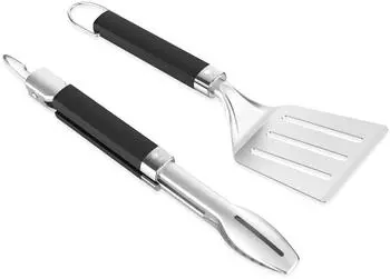 Weber Grillbesteck Kompakt 2-teilig, Wender & Grillzange (3400213)