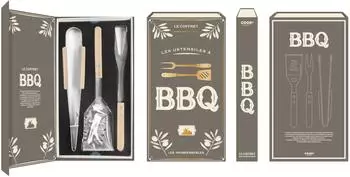 Cook Concept Grillbesteck-Set Edelstahl mit Holzgriffen, 3-teilig (KA0687)