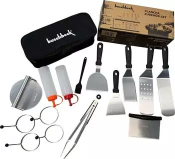 Buschbeck Plancha-Set 16-teilig, Edelstahl, mit Aufbewahrungstasche