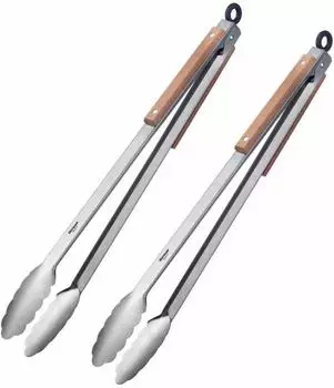 Westmark Classic Wood Maxi Grillzangen 44cm Edelstahl/Holz, 2er-Set (162922E3)