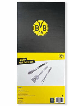 Grillfürst Premium Grillbesteck-Set Edelstahl Borussia Dortmund Edition (18-028-BVB)