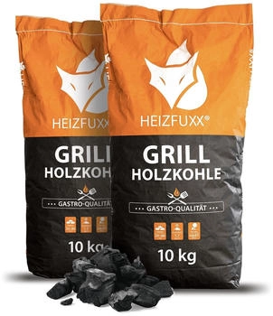 Heizfuxx Grillholzkohle Gastro-Qualit&auml;t 2x10kg