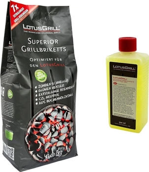 LotusGrill Superior BBQ-Briquettes 3 kg + 1x Brennpaste 500ml